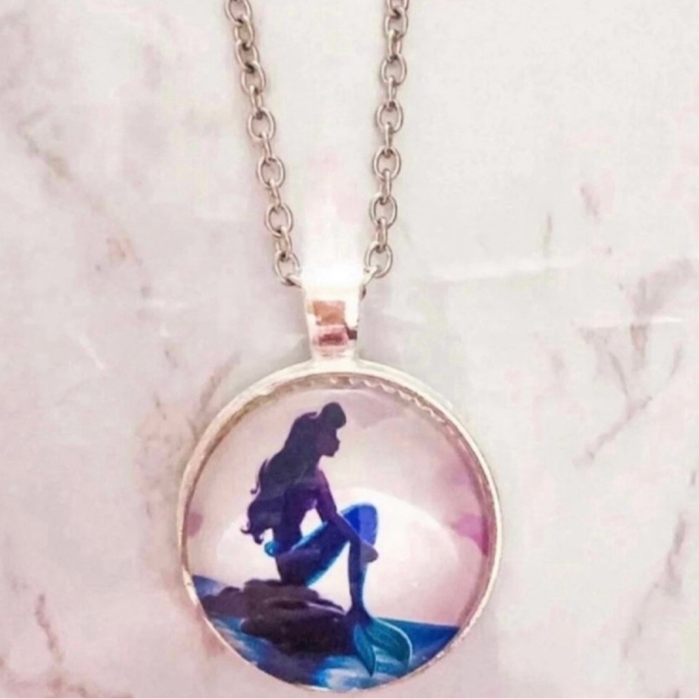 Little Mermaid Ariel Silver Pendant Necklace